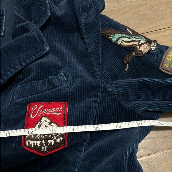 American Eagle Corduroy Navy Women’s patchwork blazer. Medium - Picture 6 of 8